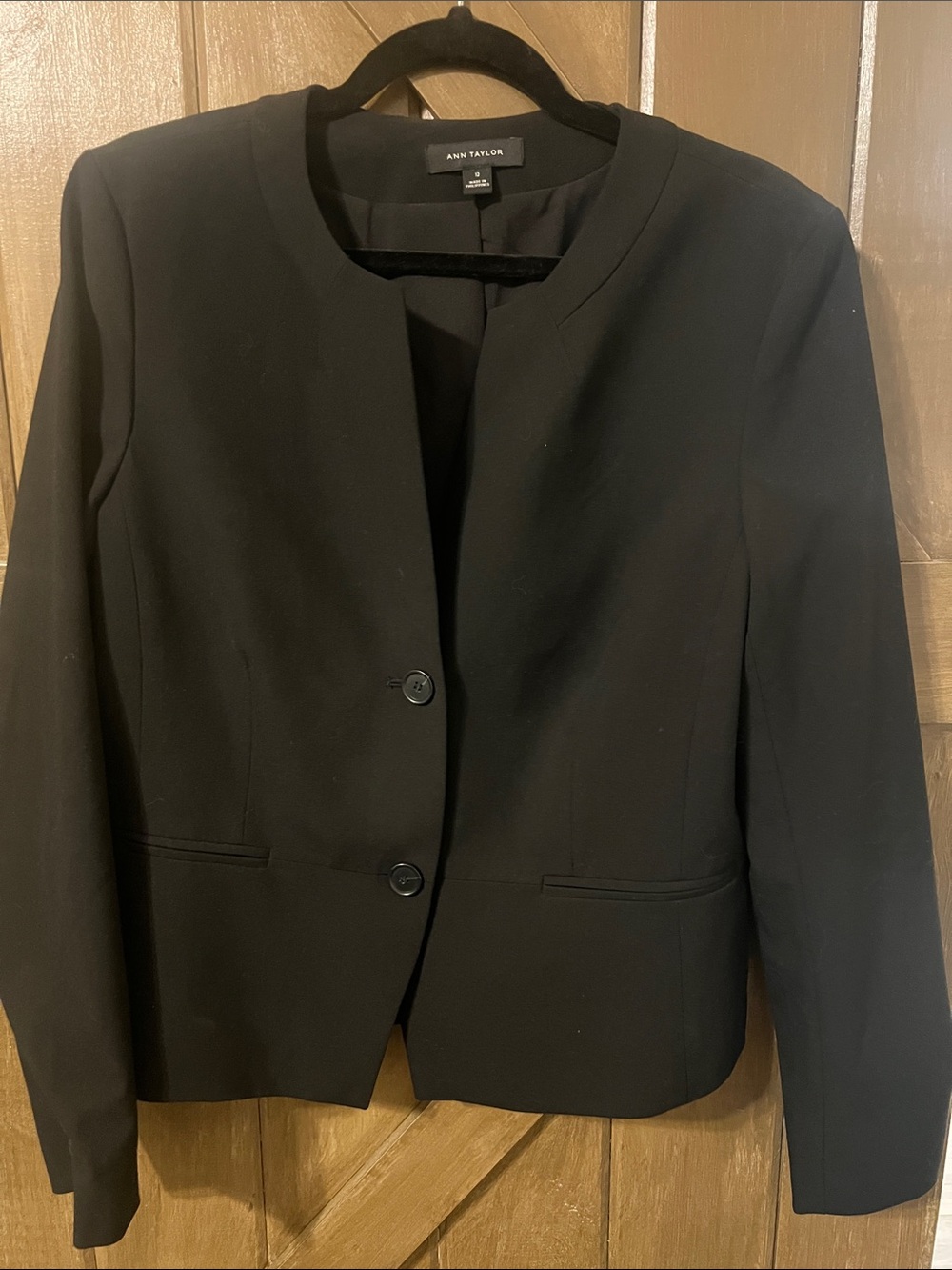 Ann Taylor Black Women's Collarless Blazer